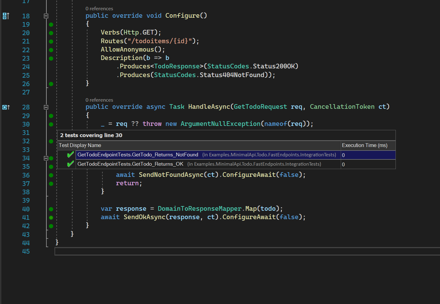 check code coverage in visual studio